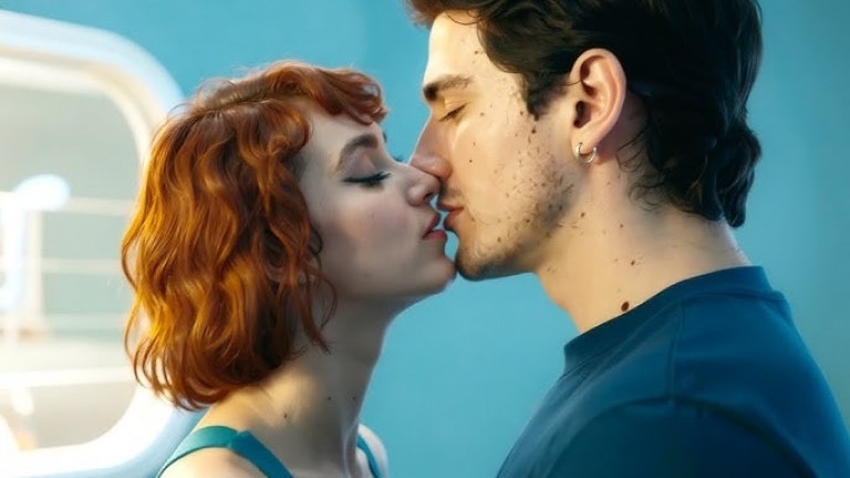 Asia et Max s'embrassent dans le bunker