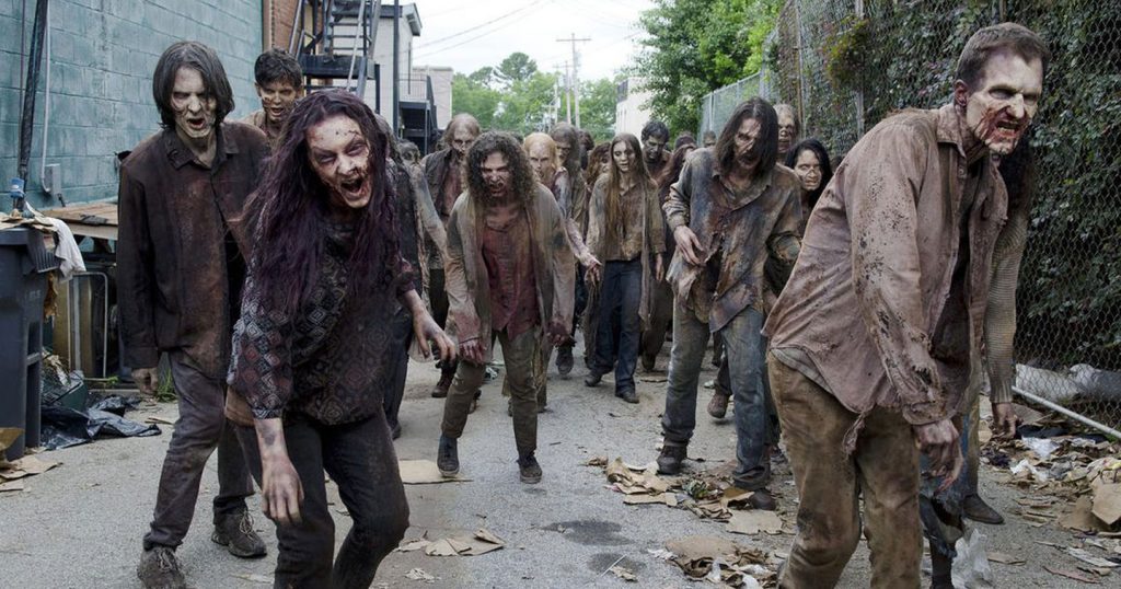 Une foule de zombies